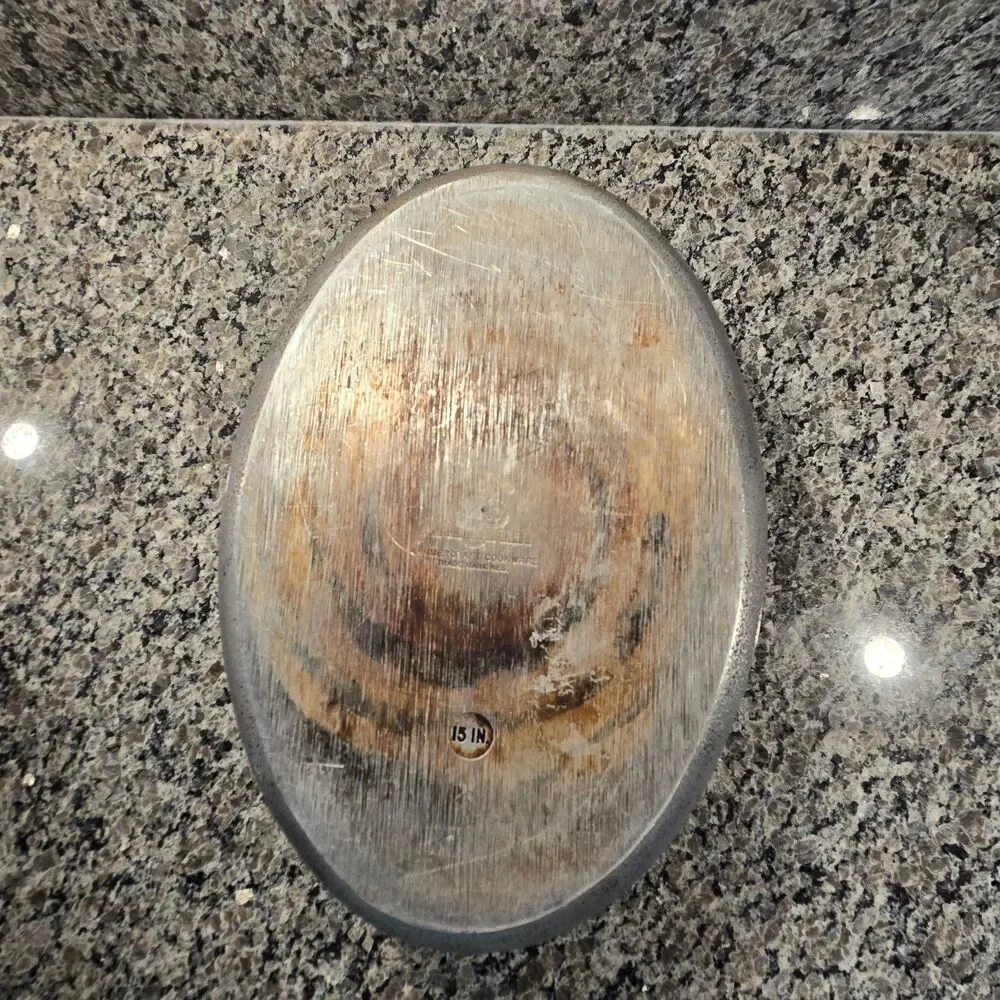 VTG Hammered Club Aluminum Hammercraft Cookware Oval Roaster Dutch Oven 16x10” - Picture 7 of 13